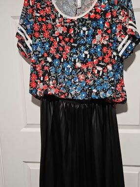 torrid Black Pleated Midi Skirt with Elastic Waistband